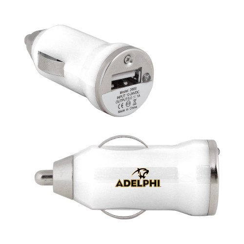  On the Go White Car Charger - Adelphi with Panther Head