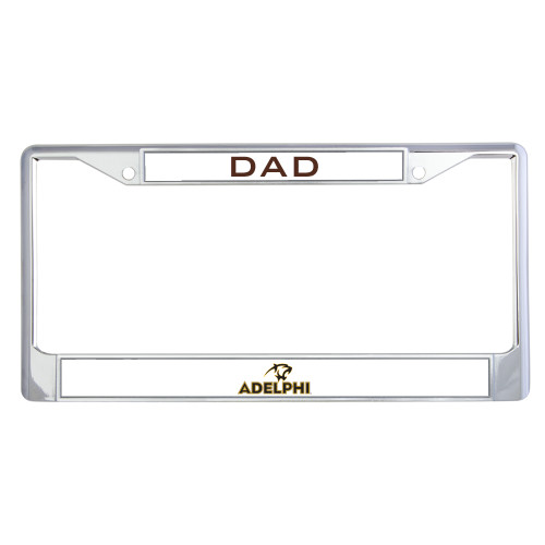  Dad Metal License Plate Frame in Chrome - Adelphi with Panther Head