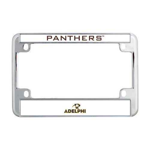  Metal Motorcycle License Plate Frame in Chrome - Adelphi with Panther Head
