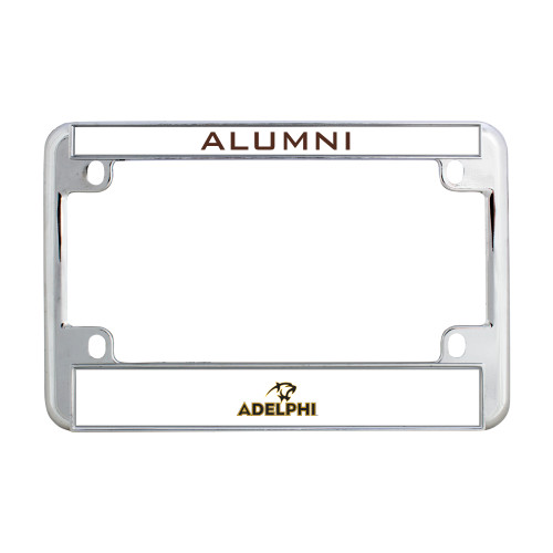  Metal Motorcycle License Plate Frame in Chrome - Adelphi with Panther Head