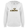 Thumbnail image for  ENZA Womens White V Notch Raw Edge Fleece Hoodie