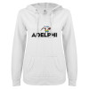 Thumbnail image for  ENZA Womens White V Notch Raw Edge Fleece Hoodie