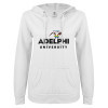 Thumbnail image for  ENZA Womens White V Notch Raw Edge Fleece Hoodie