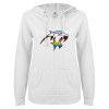 Thumbnail image for  ENZA Womens White V Notch Raw Edge Fleece Hoodie