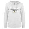 Thumbnail image for  ENZA Womens White V Notch Raw Edge Fleece Hoodie