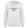 Thumbnail image for  ENZA Womens White V Notch Raw Edge Fleece Hoodie