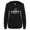 Thumbnail image for  ENZA Womens Black V Notch Raw Edge Fleece Hoodie