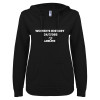 Thumbnail image for  ENZA Womens Black V Notch Raw Edge Fleece Hoodie