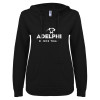 Thumbnail image for  ENZA Womens Black V Notch Raw Edge Fleece Hoodie