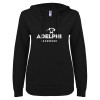 Thumbnail image for  ENZA Womens Black V Notch Raw Edge Fleece Hoodie