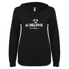 Thumbnail image for  ENZA Womens Black V Notch Raw Edge Fleece Hoodie
