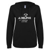 Thumbnail image for  ENZA Womens Black V Notch Raw Edge Fleece Hoodie