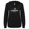 Thumbnail image for  ENZA Womens Black V Notch Raw Edge Fleece Hoodie
