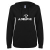 Thumbnail image for  ENZA Womens Black V Notch Raw Edge Fleece Hoodie