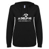 Thumbnail image for  ENZA Womens Black V Notch Raw Edge Fleece Hoodie