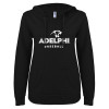 Thumbnail image for  ENZA Womens Black V Notch Raw Edge Fleece Hoodie