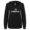 Thumbnail image for  ENZA Womens Black V Notch Raw Edge Fleece Hoodie