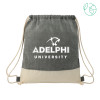Thumbnail image for  Split Recycled Cotton Natural/Black Drawstring Bag