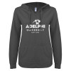 Thumbnail image for  ENZA Womens Dark Heather V Notch Raw Edge Fleece Hoodie