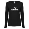 Thumbnail image for  Womens Black Long Sleeve V Neck Tee 