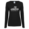 Thumbnail image for  Womens Black Long Sleeve V Neck Tee 
