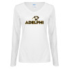 Thumbnail image for  Womens White Long Sleeve V Neck Tee
