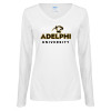 Thumbnail image for  Womens White Long Sleeve V Neck Tee