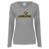 Thumbnail image for  Womens Grey Long Sleeve V Neck Tee 