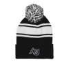 Thumbnail image for  Black/White Two Tone Knit Pom Beanie w/Cuff