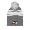 Thumbnail image for  Grey/White Two Tone Knit Pom Beanie w/Cuff