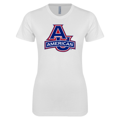  Next Level Womens White Boyfriend Tee - Primary Mark