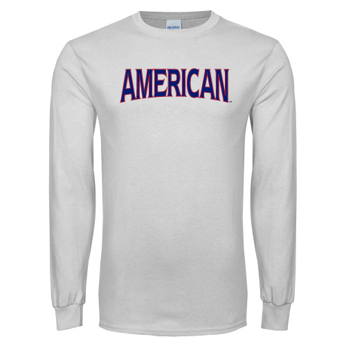  White Long Sleeve T Shirt - Wordmark