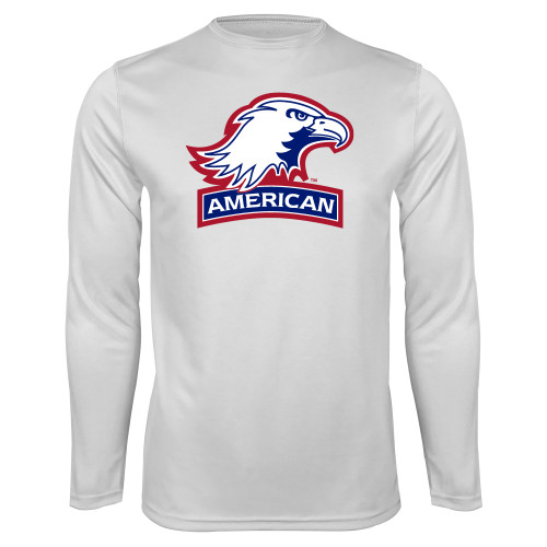  White Performance Long Sleeve Shirt - Primary Mark 2