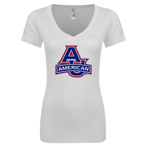  Next Level Womens White Ideal V Tee - Primary Mark