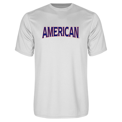  White Performance Tee - Wordmark