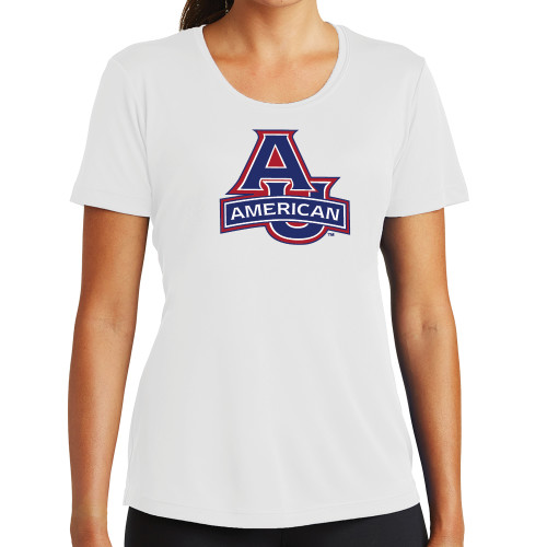  Womens White Performance Tee - Primary Mark