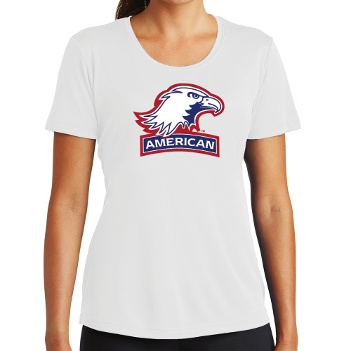  Womens White Performance Tee - Primary Mark 2