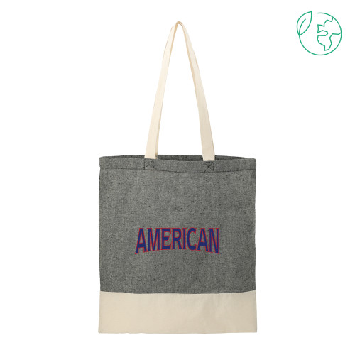  Split Recycled Black Cotton Twill Convention Tote - Wordmark