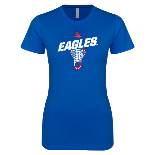  Next Level Womens Royal Boyfriend Tee - Lacrosse