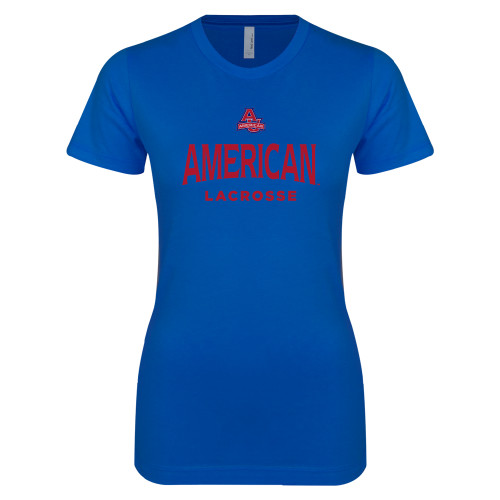  Next Level Womens Royal Boyfriend Tee - Lacrosse