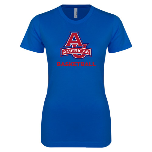  Next Level Womens Royal Boyfriend Tee - Basketball