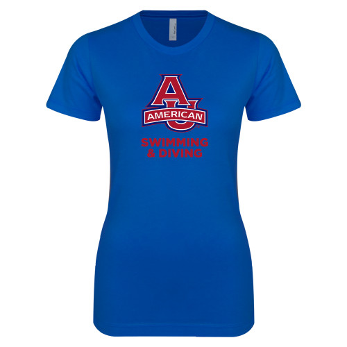  Next Level Womens Royal Boyfriend Tee - Swimming and Diving