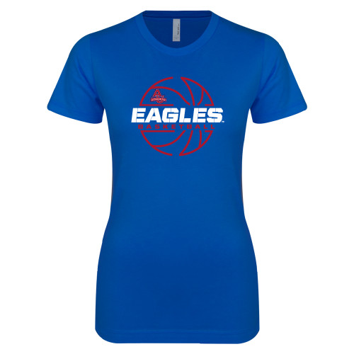  Next Level Womens Royal Boyfriend Tee - Basketball