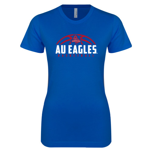  Next Level Womens Royal Boyfriend Tee - Basketball