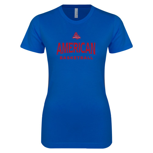  Next Level Womens Royal Boyfriend Tee - Basketball