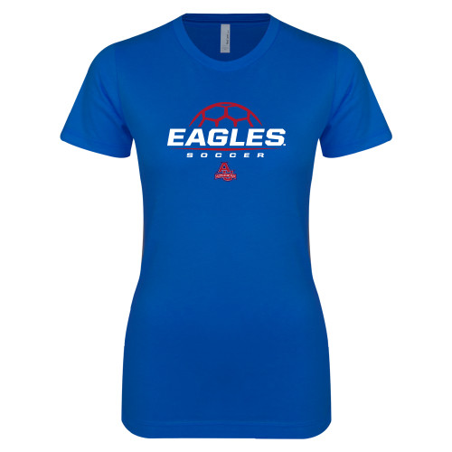  Next Level Womens Royal Boyfriend Tee - Soccer