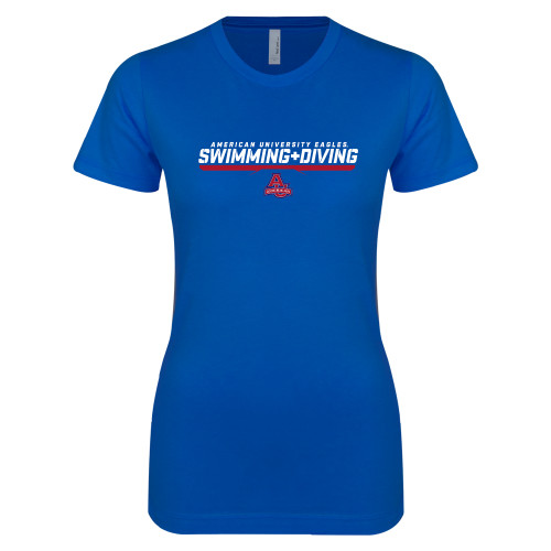 Next Level Womens Royal Boyfriend Tee - Swimming and Diving