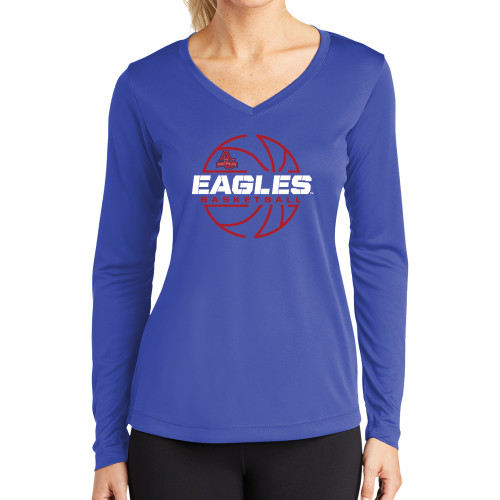  Womens Royal Performance Long Sleeve V Neck Shirt - Basketball