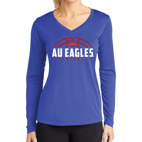  Womens Royal Performance Long Sleeve V Neck Shirt - Basketball