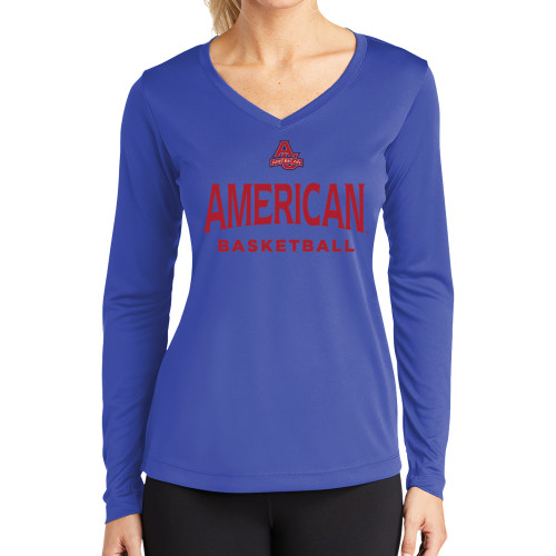  Womens Royal Performance Long Sleeve V Neck Shirt - Basketball